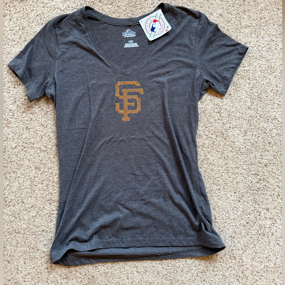 NWT San Francisco Giants Baseball Sparkle TShirt MLB Size L